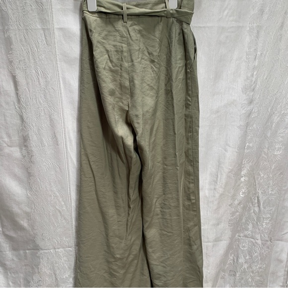 Nasty Gal High Waisted extra wide Trouser Size 2 Green NWT - Picture 4 of 5